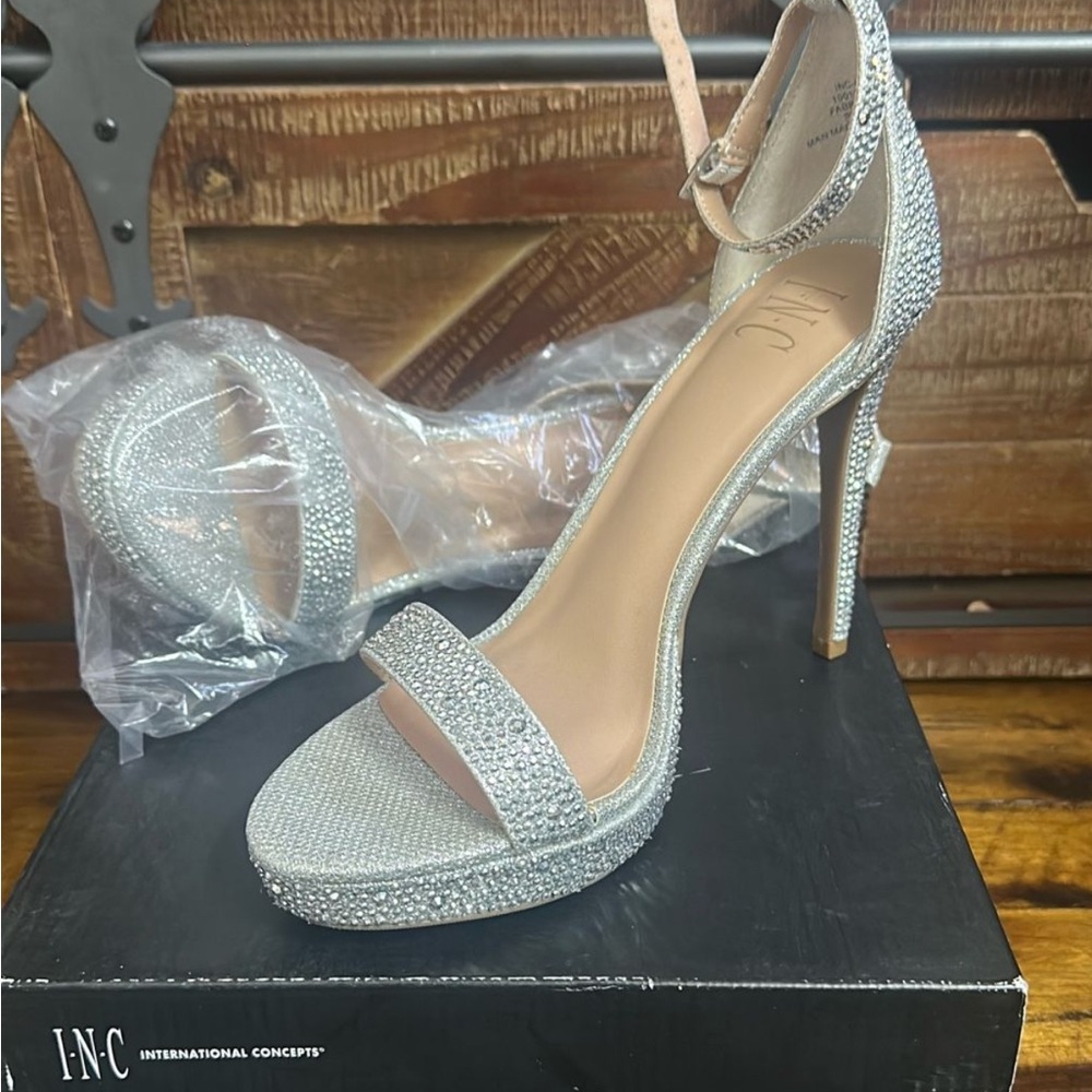 INC International Concepts Women's Silver High Heel Sandals